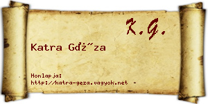 Katra Géza névjegykártya